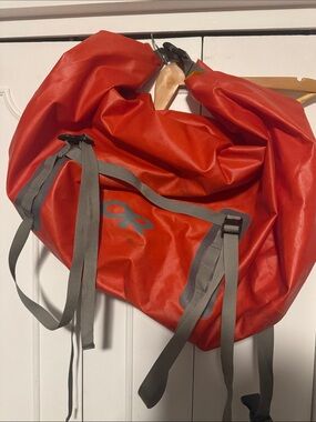 Outdoor Research Red Roll-Top Dry Tote with Gray Straps